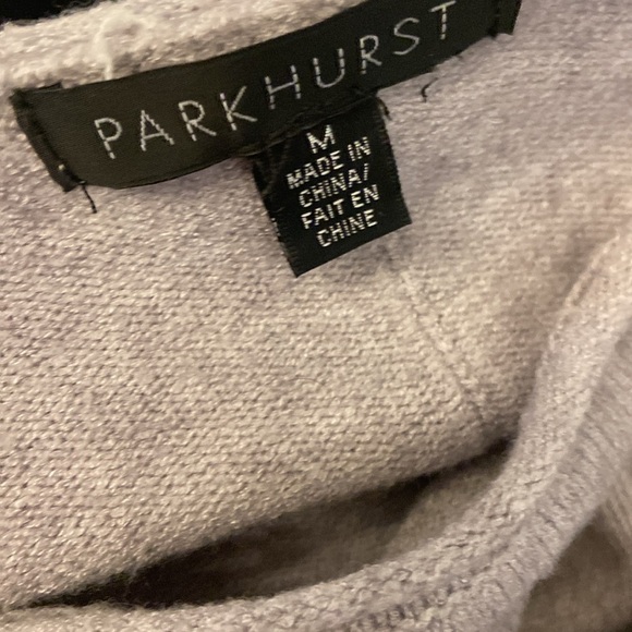 Parkhurst Embroidered Polka Dot Sweater Sz M Gray Button Down Back Sz M - Picture 3 of 4